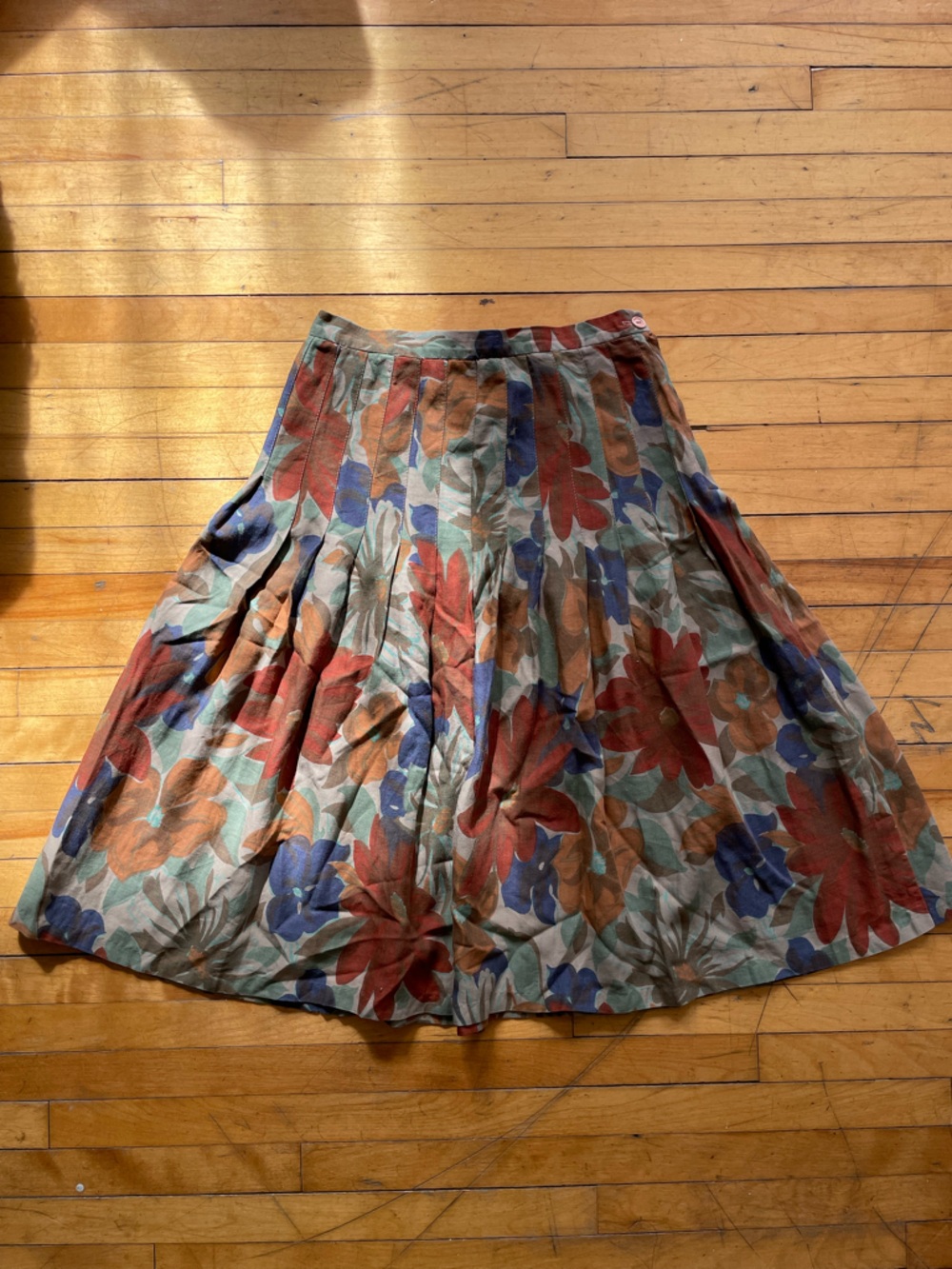 Vintage 1970's Cotton/Wool Cottagecore Floral Skirt